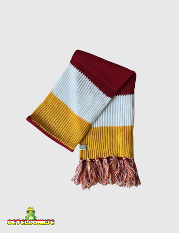 Oeteldonk grof gebreide sjaal (GEEL, WIT, ROOD)